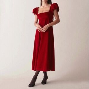 Doen Celestine Rosso Velvet Dress
